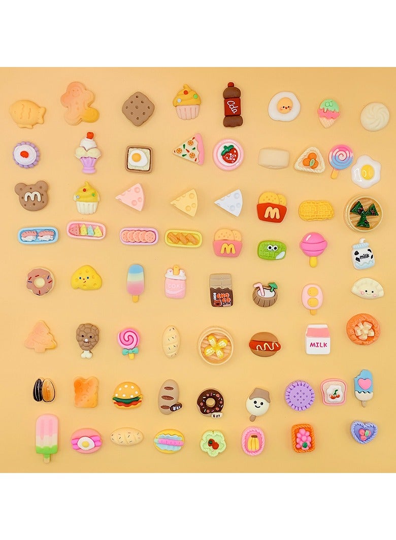 ميكسد 50 قطعة من ألعاب الطعام الصغيرة، ألعاب زجاجات المشروبات، ألعاب طعام وهمية لمطبخ بيت الدمية، ألعاب طعام صغيرة من الراتينج، ألعاب طهي طعام صغيرة، أجزاء زينة DIY - Image 3