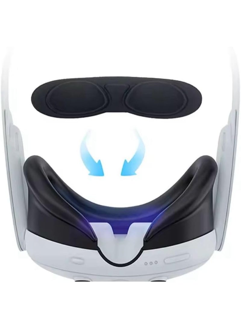 Fekra Protective Case for Meta Quest 3 - Lens Protector,VR Accessories for Meta Quest 3,Include Impact Resistant Lens Cover Tempered Glass Protector,4 Joystick Caps (Black) - Image 3