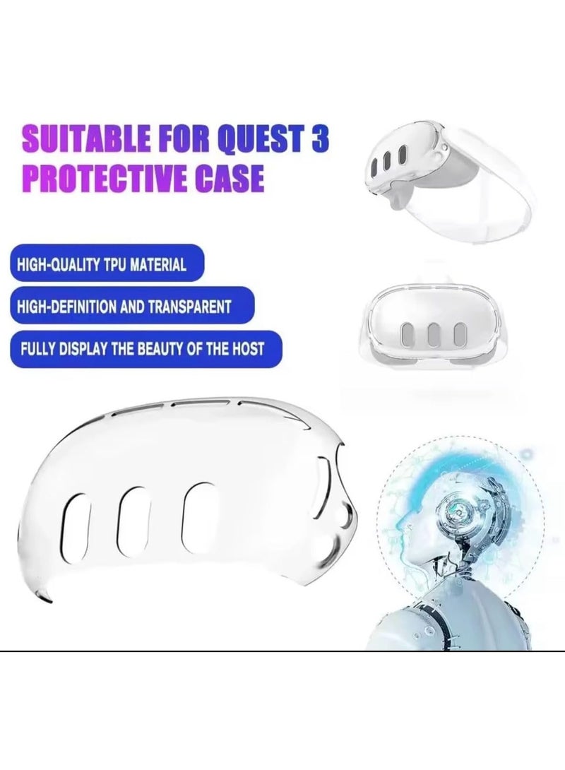 Fekra Protective Case for Meta Quest 3 - Lens Protector,VR Accessories for Meta Quest 3,Include Impact Resistant Lens Cover Tempered Glass Protector,4 Joystick Caps (Black) - Image 4