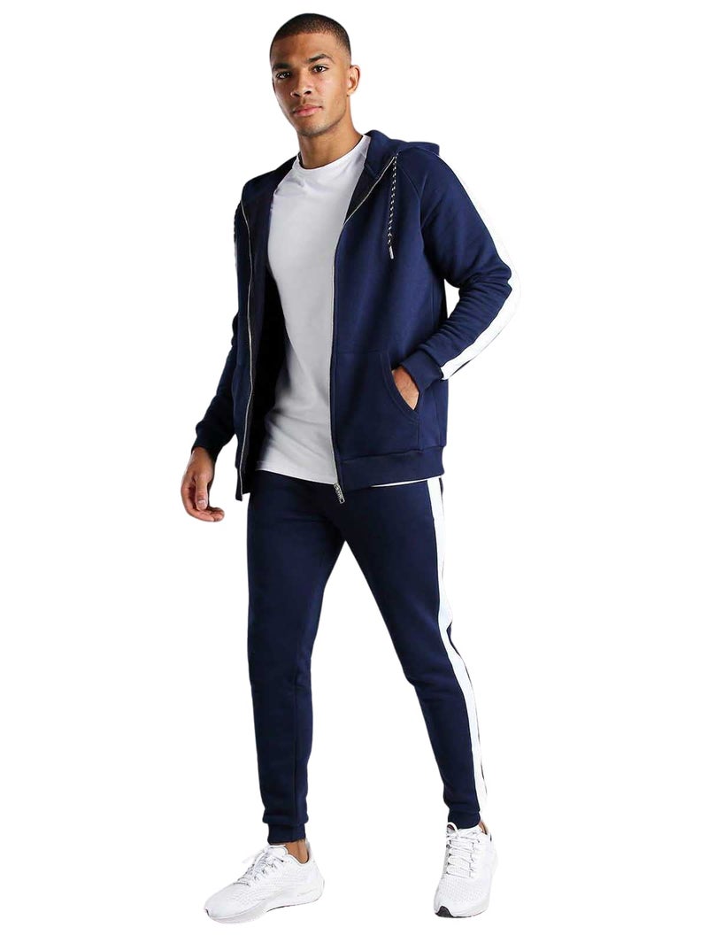 Nobero Men's Comfortable Navy Blue Brady Co-ord Set | Stylish Track Suit | Breathable fabric - 2XL - Image 1