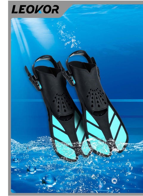 Swimming Fins,Adjustable Silicone Swimming Flippers Ideal,for Adult Kids Professional Lightweight Diving Training Flippers,for Travelling Free Snorkeling Diving