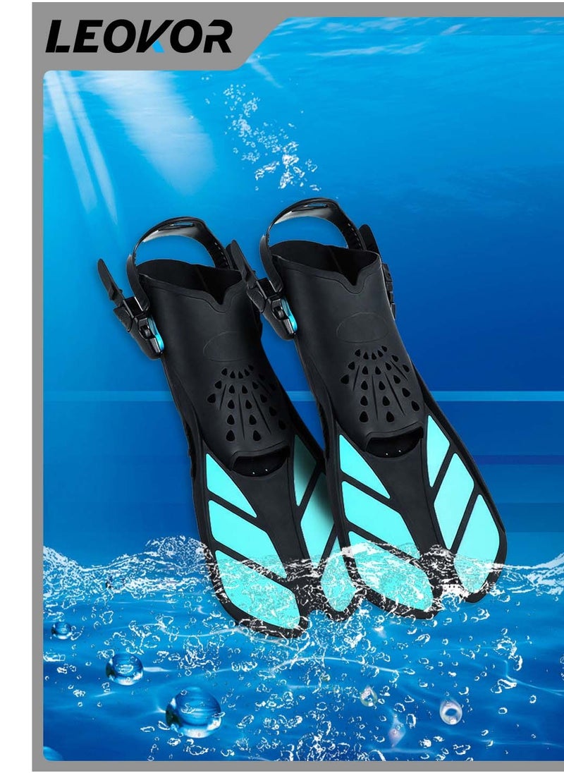 LEOKOR Swimming Fins,Adjustable Silicone Swimming Flippers Ideal,for Adult Kids Professional Lightweight Diving Training Flippers,for Travelling Free Snorkeling Diving  - Image 1