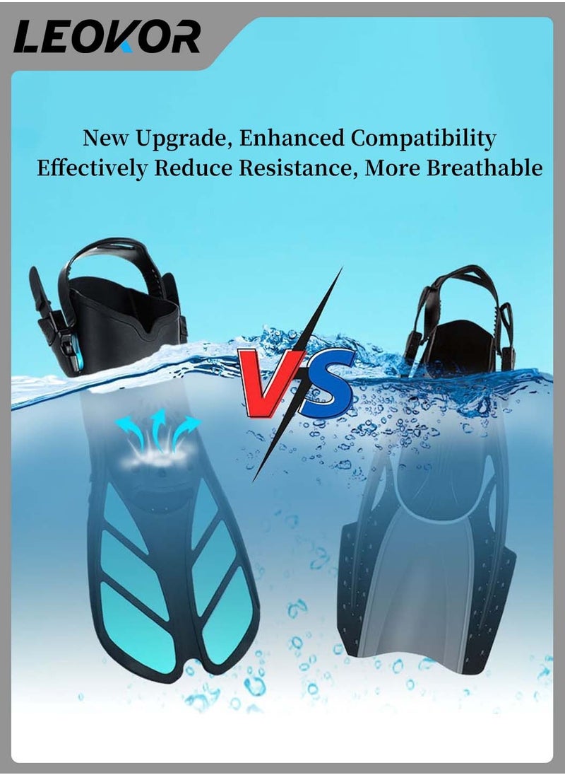 LEOKOR Swimming Fins,Adjustable Silicone Swimming Flippers Ideal,for Adult Kids Professional Lightweight Diving Training Flippers,for Travelling Free Snorkeling Diving  - Image 4