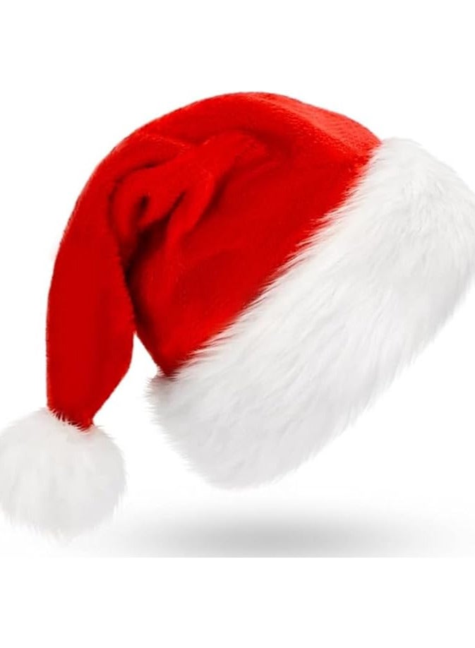 Festive Gallery Christmas Santa Hat for Kids Adults Red Velvet Xmas Holiday Hat Touch Soft and Comfortable Thickened Santa Hats for Christmas New Year Holiday Party Supplies - Image 3