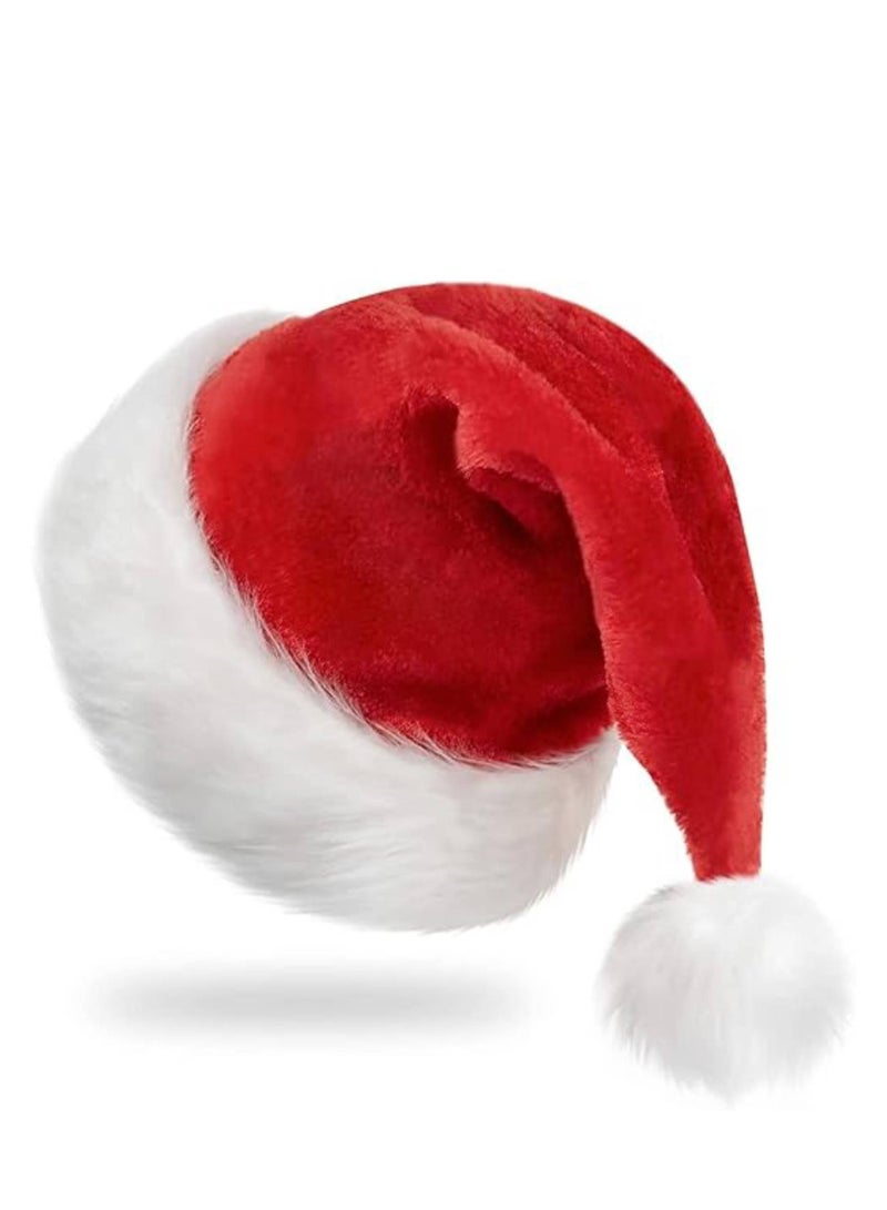 Festive Gallery Christmas Santa Hat for Kids Adults Red Velvet Xmas Holiday Hat Touch Soft and Comfortable Thickened Santa Hats for Christmas New Year Holiday Party Supplies - Image 2