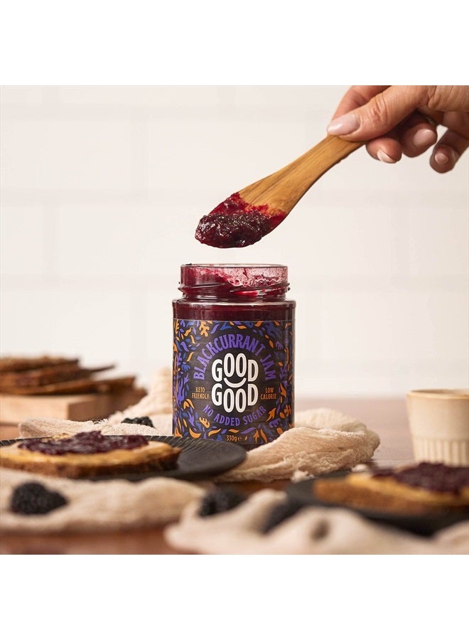 Good Good GOOD GOOD No Added Sugar Blackcurrant Jam - Keto Friendly Jelly - Low Carb, Low-Calorie and Vegan - Diabetic Friendly - 12oz / 330g (Pack of 1)  - Image 5