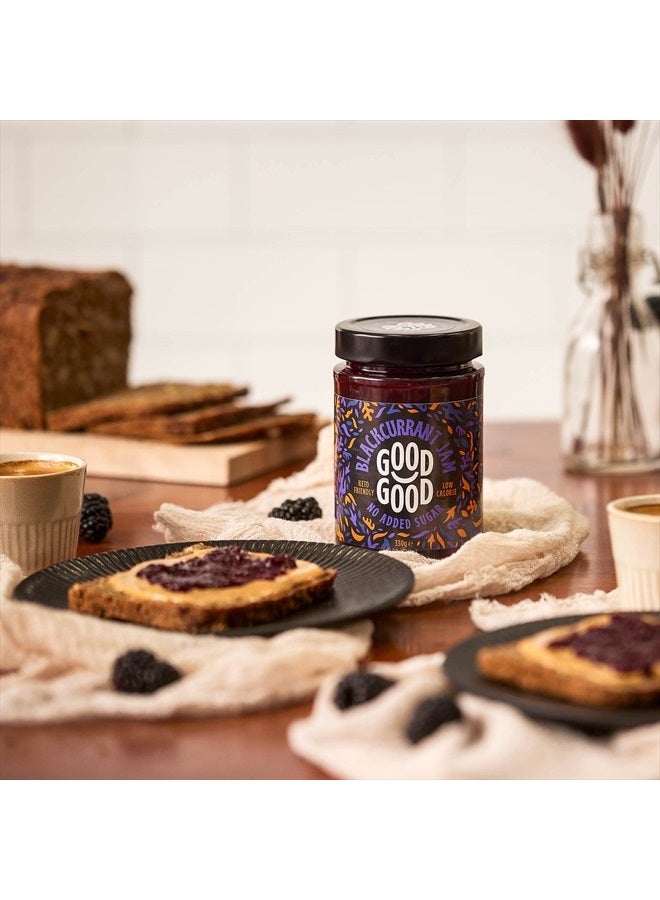 Good Good GOOD GOOD No Added Sugar Blackcurrant Jam - Keto Friendly Jelly - Low Carb, Low-Calorie and Vegan - Diabetic Friendly - 12oz / 330g (Pack of 1)  - Image 3