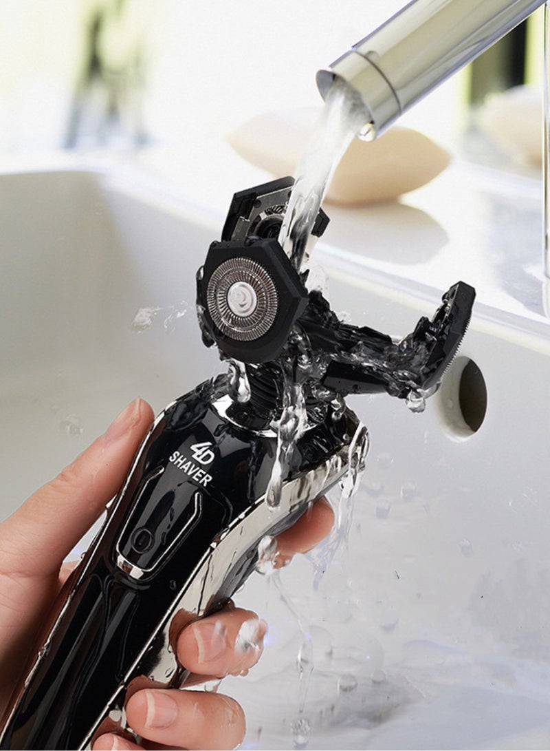 الرجال ماكينة حلاقة كهربائية ، قابلة للشحن ماكينة حلاقة كهربائية دوارة ، قابل للغسل رأس الحلاقة ، الناقل التسلسلي العام الشحن ، 3D العائمة الرأس ، ذكي شاشة العرض الرقمية ، هدية الأب - Image 3