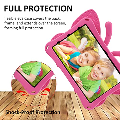 FunnyWin iPad Mini 6/5 Tablet Case for Kids - 8.3" Butterfly Design With Kickstand, Light EVA Full Body Drop Protection, Shockproof Rugged Case for Girls (Rose) - Image 4