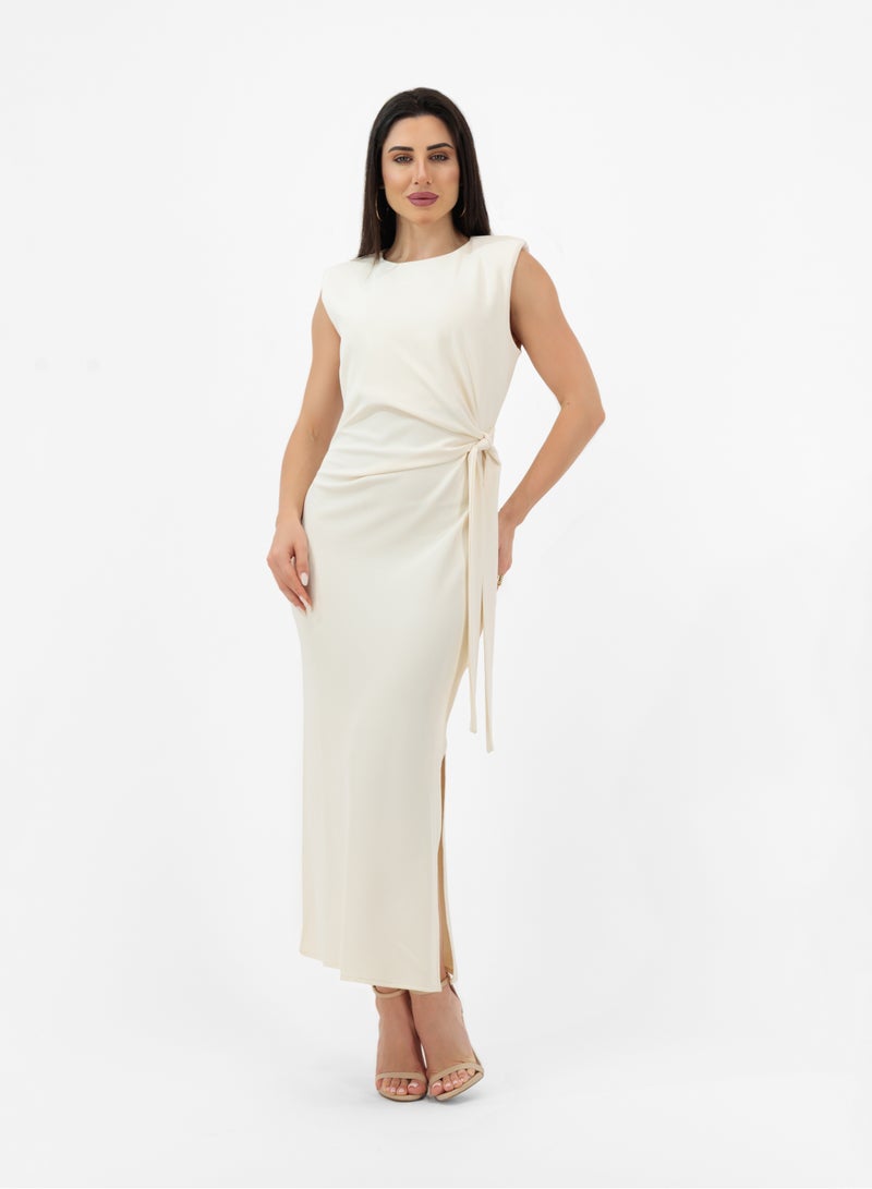 Lalele CLASSIC CREAM SIDE-KNOT DRESS - Image 1