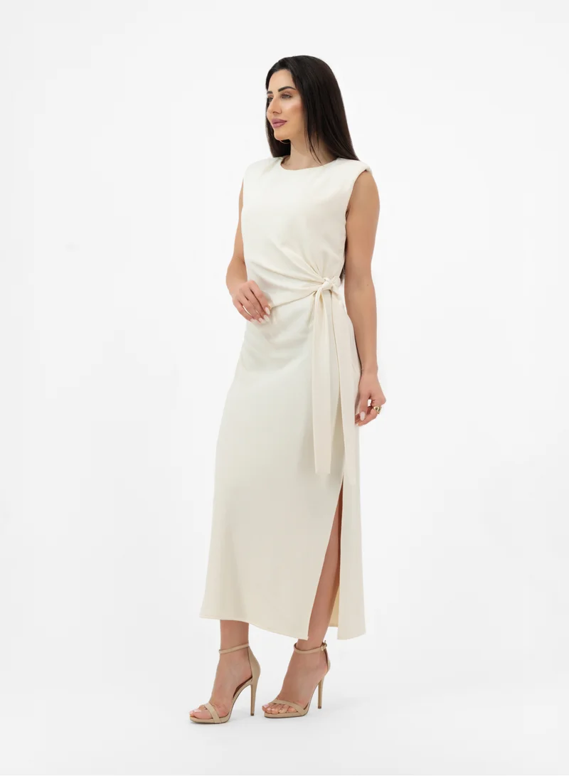Lalele CLASSIC CREAM SIDE-KNOT DRESS