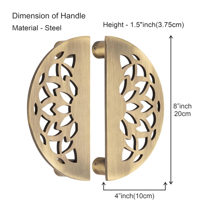 Compass مقبض باب دائري من الفولاذ المقاوم للصدأ بحجم 8 بوصات للباب الرئيسي ومقبض سحب-دفع لأبواب المنزل/الفندق/المكتب للأبواب المفردة والمزدوجة، لوتس - عبوة من 1 (نحاس عتيق) - Image 3