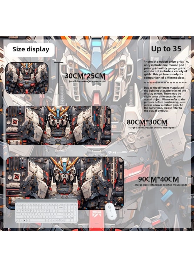 Mouse Pad Oversized Gundam Computer Keyboard Pad Cartoon Game Mouse Pad Boys E-sports Computer Thickened Desk Pad-Color:900*400*2mm-Pattern:Up To 35