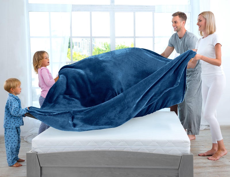 Utopia Bedding Fleece Blanket Queen Size Royal Blue 300GSM Luxury Fuzzy Soft Anti-Static Microfiber Bed Blanket (90x90 Inch) - Image 3