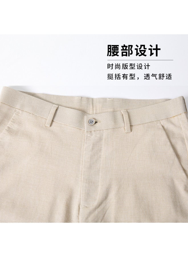 FOLUNSI men's Casual Pants - Summer Business Versatile Cotton-soft Breathable Thin Straight-leg Trousers - Image 3
