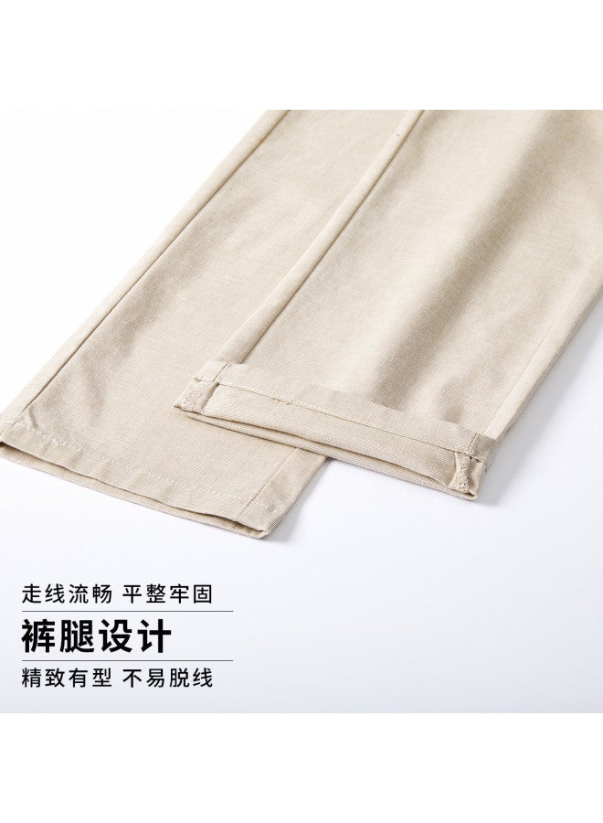 FOLUNSI men's Casual Pants - Summer Business Versatile Cotton-soft Breathable Thin Straight-leg Trousers - Image 4