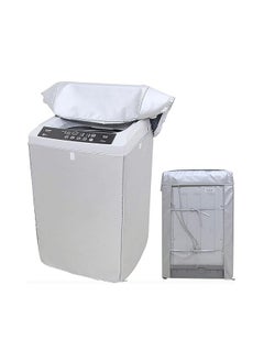 DUNISO Washing machine cover, silver plated Oxford fabric waterproof, dustproof, and sunscreen cover, suitable for fully automatic drum and pulsator washing machine dryer cover, silver (XL)  - Image 1