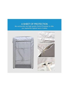 DUNISO Washing machine cover, silver plated Oxford fabric waterproof, dustproof, and sunscreen cover, suitable for fully automatic drum and pulsator washing machine dryer cover, silver (XL)  - Image 5
