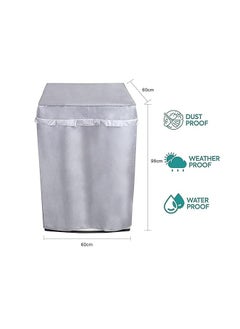 DUNISO Washing machine cover, silver plated Oxford fabric waterproof, dustproof, and sunscreen cover, suitable for fully automatic drum and pulsator washing machine dryer cover, silver (XL)  - Image 2