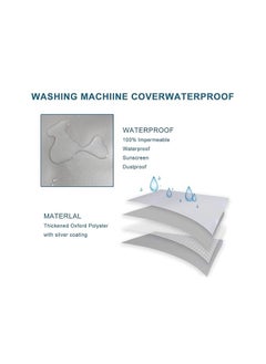 DUNISO Washing machine cover, silver plated Oxford fabric waterproof, dustproof, and sunscreen cover, suitable for fully automatic drum and pulsator washing machine dryer cover, silver (XL)  - Image 3