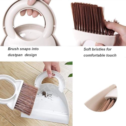 SHOPPOSTREET Plastic Cleaning Broom Brush and Dustpan Set Desktop Broom Sweep Cleaning Brush Dust Pan Car Keyboard Cleaning Household Dust Pan (Standard) - Image 4