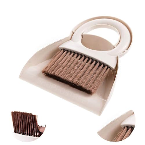 SHOPPOSTREET Plastic Cleaning Broom Brush and Dustpan Set Desktop Broom Sweep Cleaning Brush Dust Pan Car Keyboard Cleaning Household Dust Pan (Standard) - Image 1