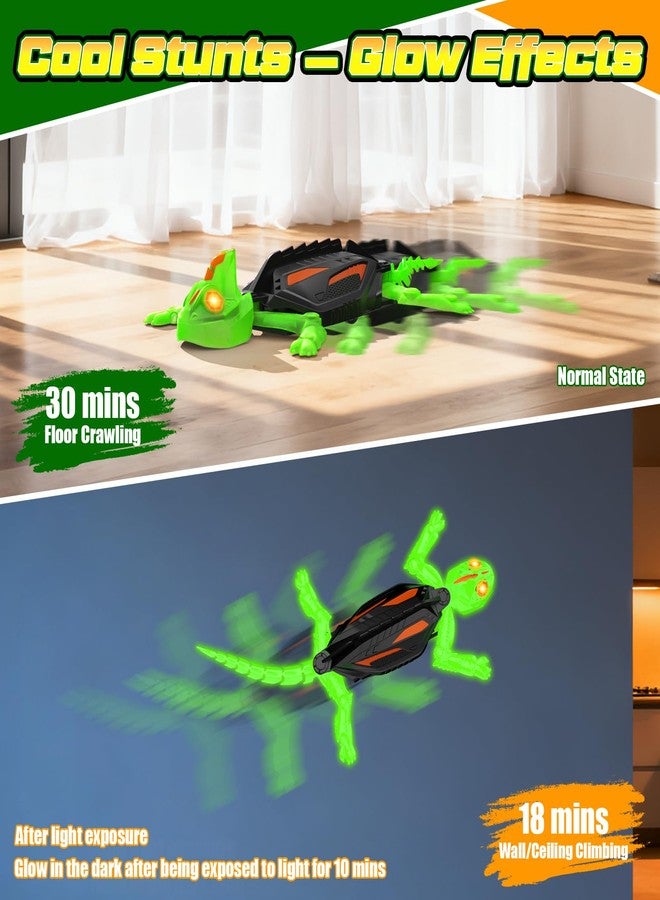Innofans RC Wall Climbing Gecko with Glow-in-The-Dark, Remote Control Gecko Toy for Kids, Floor & Wall Crawling, Glowing Eyes, 360° Rotating, Upgrade Low Noise, Christmas Birthday Gifts for Boys & Girls - Image 5