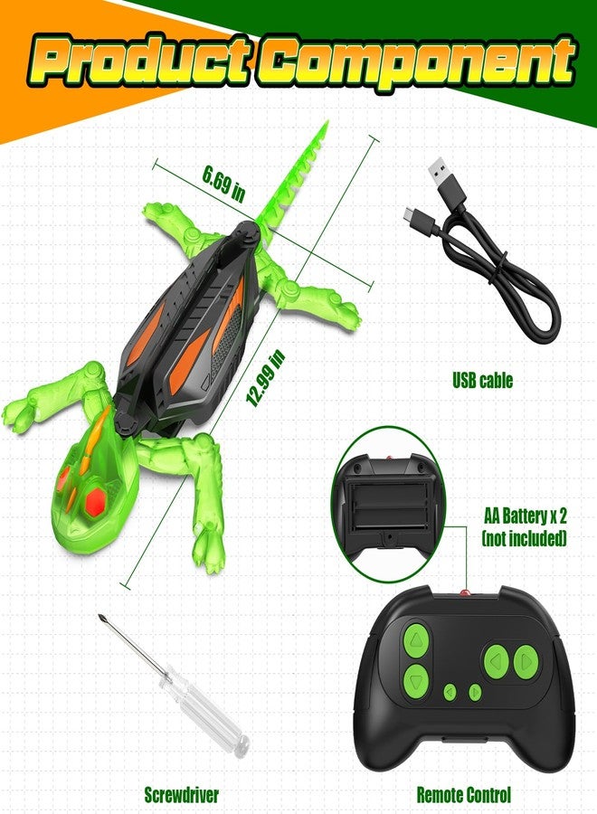 Innofans RC Wall Climbing Gecko with Glow-in-The-Dark, Remote Control Gecko Toy for Kids, Floor & Wall Crawling, Glowing Eyes, 360° Rotating, Upgrade Low Noise, Christmas Birthday Gifts for Boys & Girls - Image 3