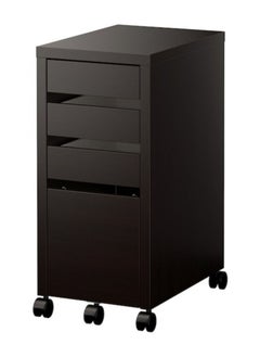 Drawer unit with file storage black-brown 35x75 cm