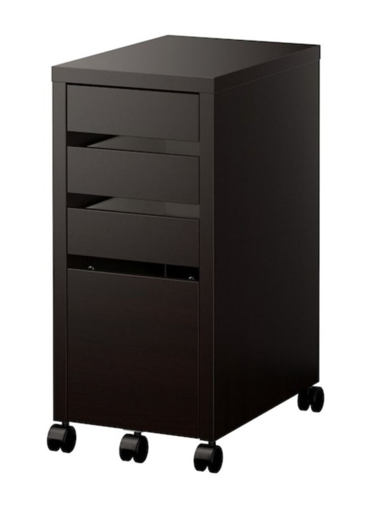 Generic - Drawer unit with file storage black-brown 35x75 cm - Image 1