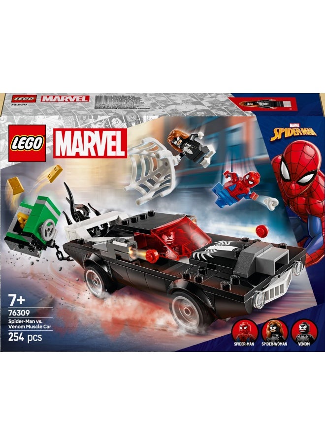 LEGO Marvel Spider-Man vs. Venom Muscle Car - Building Toy with 3 Super-Hero Minifigures for Imaginative Play - Gift for 7 Plus Year Old Boys & Girls 76309 (254 pieces)  - Image 2