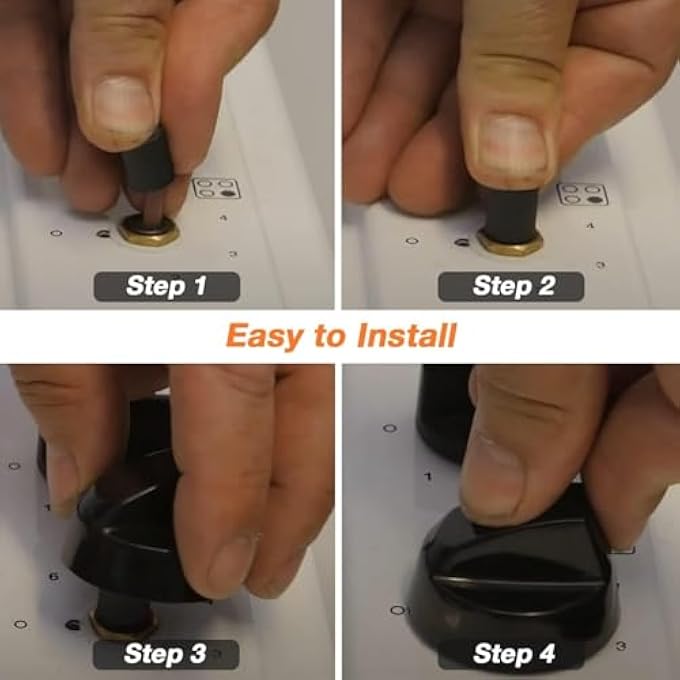 ريحني مجموعة من 6 مقابض تحكم عالمية مع 6 محولات طويلة و12 محولًا قصيرًا متوافقة مع مقابض مواقد الفرن العالمية، مجموعة واسعة من التوفر باللون الأسود - Image 5