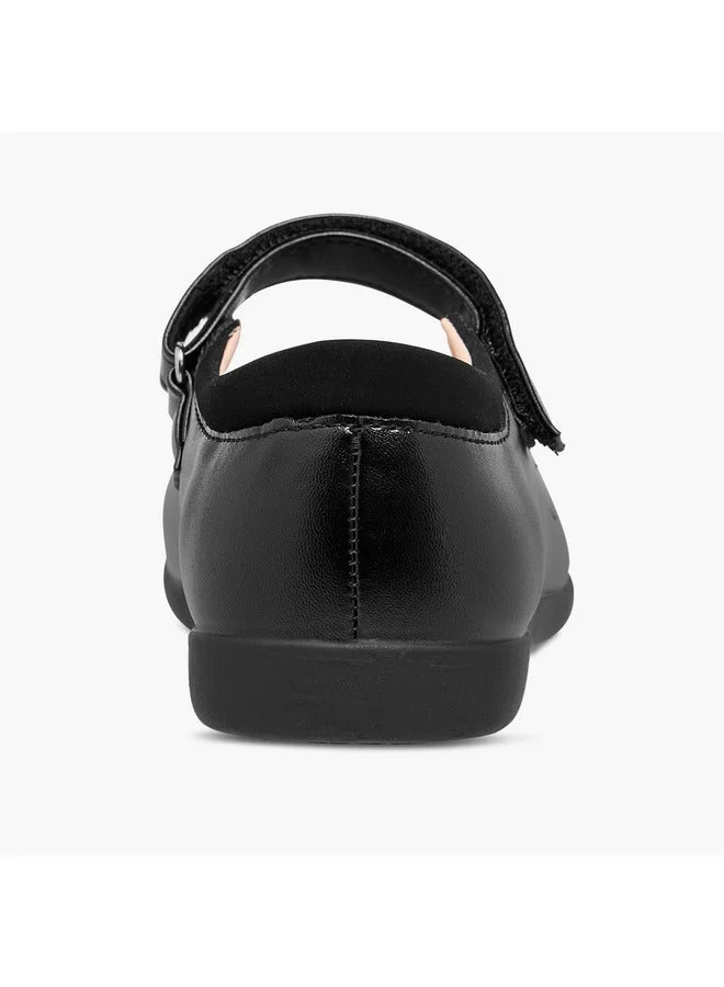 Flora Bella By Shoexpress BLACK Girls Floral Applique Mary Jane School Shoes with Hook and Loop Closure for Women | Best Price UAE