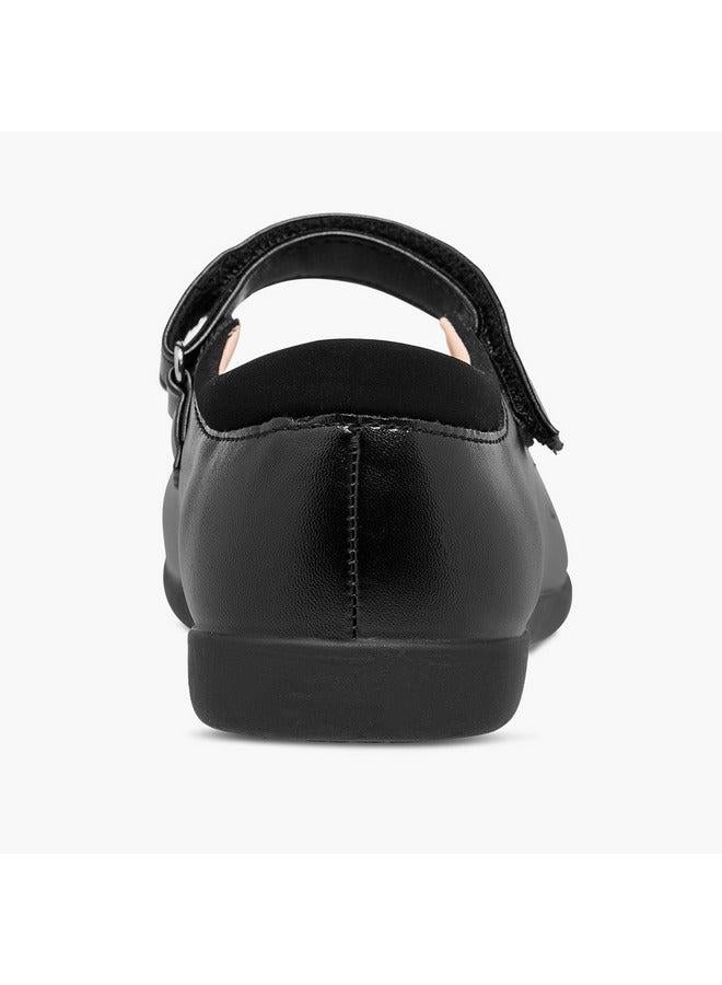 Flora Bella By Shoexpress Girls Floral Applique Mary Jane School Shoes with Hook and Loop Closure - Image 5