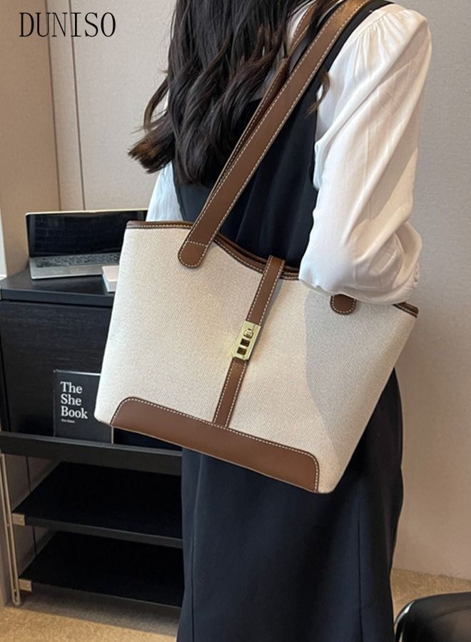 DUNISO Women's Shoulder Tote Bag Faux Leather Handbag For Women Large Capacity Bucket Bag Fashionable Travel Messenger Shoulder Bag for Ladies Girls College Students - Image 5