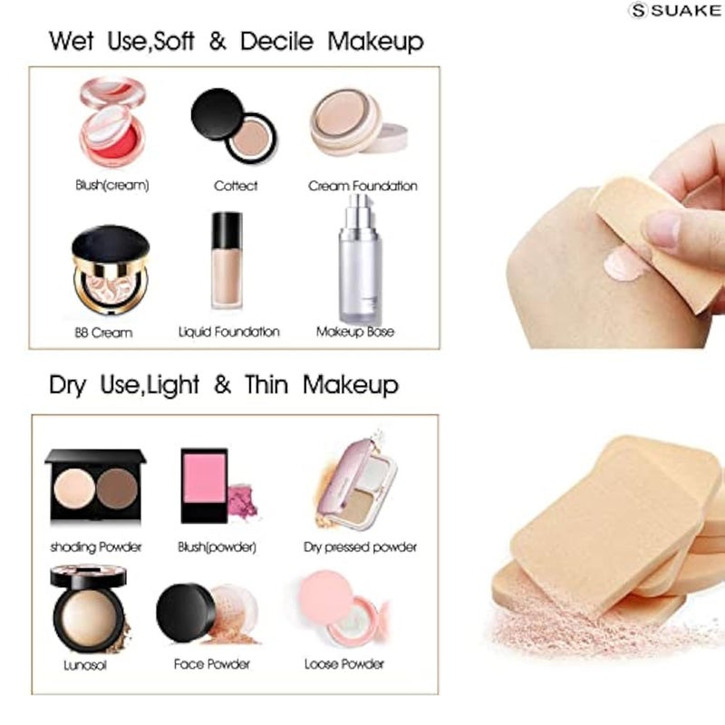 SUAKE 6-in-1 Professional Beauty Blender Sponge for Face Makeup With Cotton Pad Foundation, Powder Buff, and Cosmetic Puff - Perfect for Women's & Girls Cosmetic Makeup - Image 4