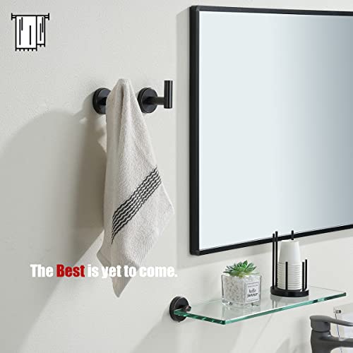 JQK Bathroom Towel Hook Oil Rubbed Bronze, 304 Stainless Steel 0.8mm Coat Robe Clothes Hook for Bathroom Kitchen Garage Wall Mounted (Pack of 2), TH100-ORB-P2 - Image 3