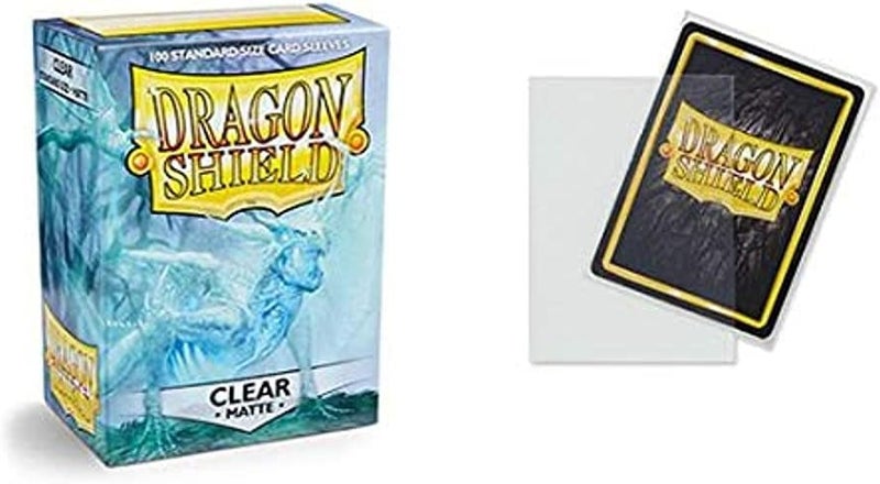 dragon shield | Standard Size Card Matte Sleeves | 100 CT - Smooth & Tough Premium TCG Sleeves | Compatible with Pokemon, Flesh & Blood, One Piece & Magic The Gathering | Clear - Matte - Image 1