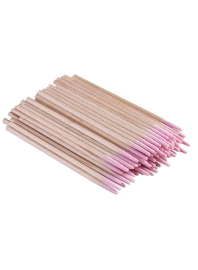 Fcozpjk 200PCS Precision Tip Cotton Swabs with Wooden Sticks Pink Pointed Tip Cotton Swabs for Nail Polish Touch Up Disposable Makeup Applicators Cotton Sticks for Makeup Microblading Supplies - Image 1