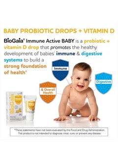 BioGaia Immune Active Probiotic + Vitamin D Drops for Infants & Toddlers | Promotes Healthy Immune & Digestive Systems | Baby Probiotic Drops & Toddler Probiotic | 50 Day Supply  - Image 2
