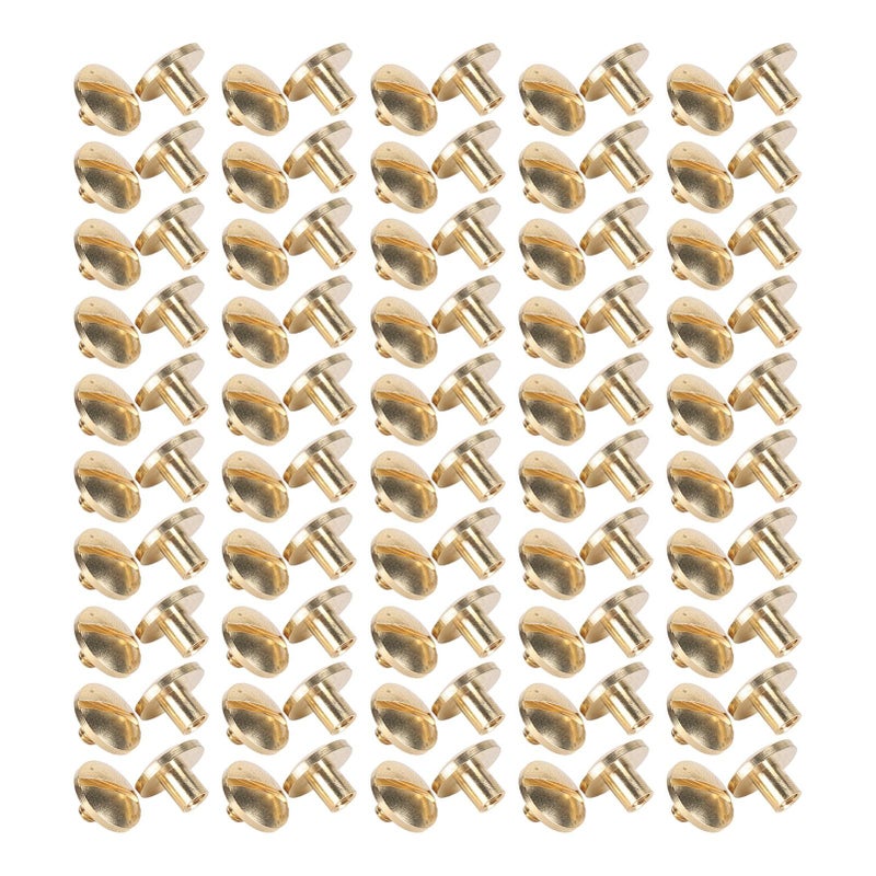 Brass Screw Rivets 10x5mm Set Of 50 For Bookbinding Clothing And Outer Corners - Image 3