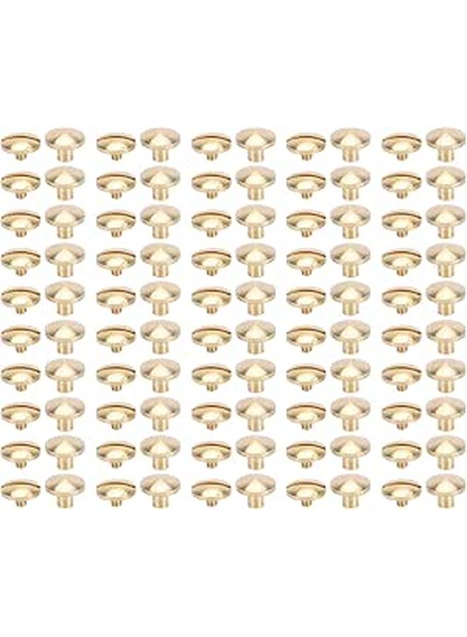 Brass Screw Rivets 10x5mm Set Of 50 For Bookbinding Clothing And Outer Corners - Image 1