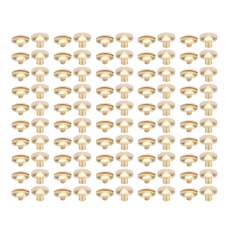 Brass Screw Rivets 10x5mm Set Of 50 For Bookbinding Clothing And Outer Corners - Image 2