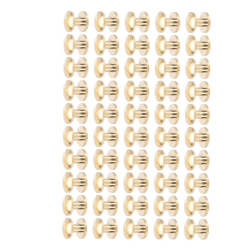 Brass Screw Rivets 10x5mm Set Of 50 For Bookbinding Clothing And Outer Corners - Image 5