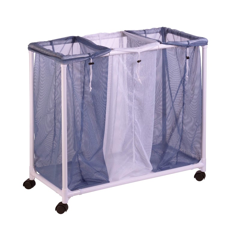HoneyCanDo HMP01629 3 bag mesh laundry sorter 305 x 153 x 30  BlueWhite