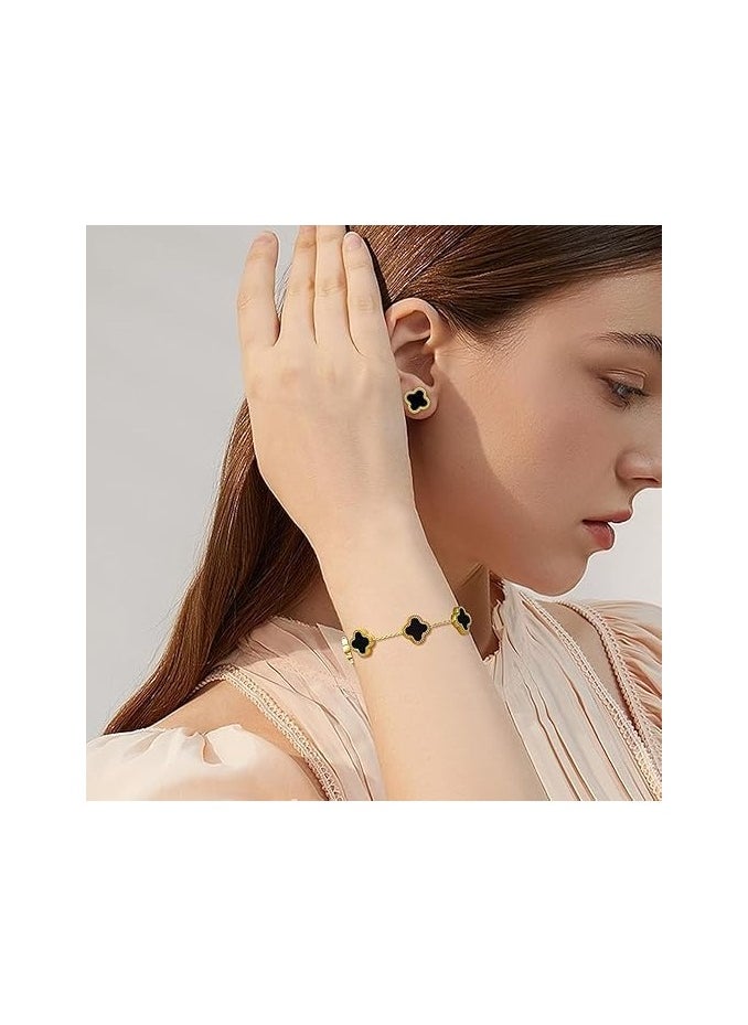 Fayrouz Jewellery Fashion Stainless Steel Gold Plated Shell Four Leaf Clover Jewelry Set for Women Chain+Bracelet+Earring  - Image 3