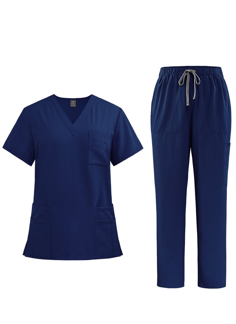 Womens Men Medical Scrubs Set Unisex Scrub Top and Scrub Pant Set Medical Uniform Scrubs Medical Uniform Set (Dark Blue) - pzsku/Z940FF2E73348AEE337DDZ/45/_/1728981156/fe1c1757-cda3-4a3e-b86e-d64755b834b0