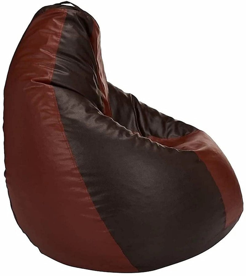 Generic LEXAVI Brand XXXL Combo Prefilled Bean Bag with FootStool Filled with Beans Tan Brown  - Image 3