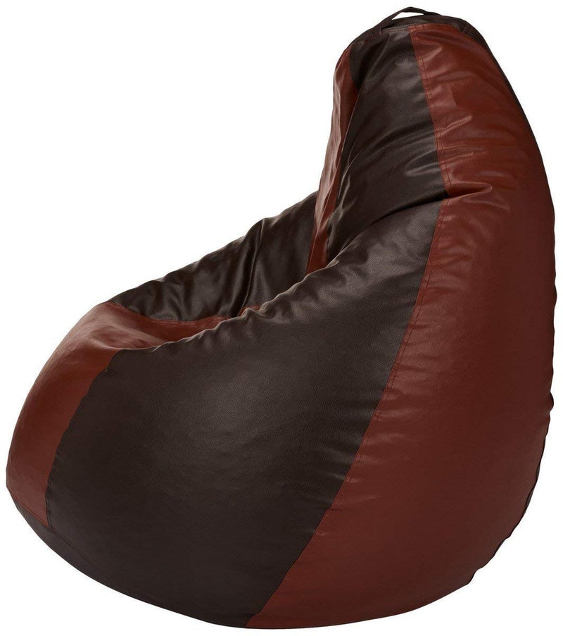 Generic LEXAVI Brand XXXL Combo Prefilled Bean Bag with FootStool Filled with Beans Tan Brown  - Image 4