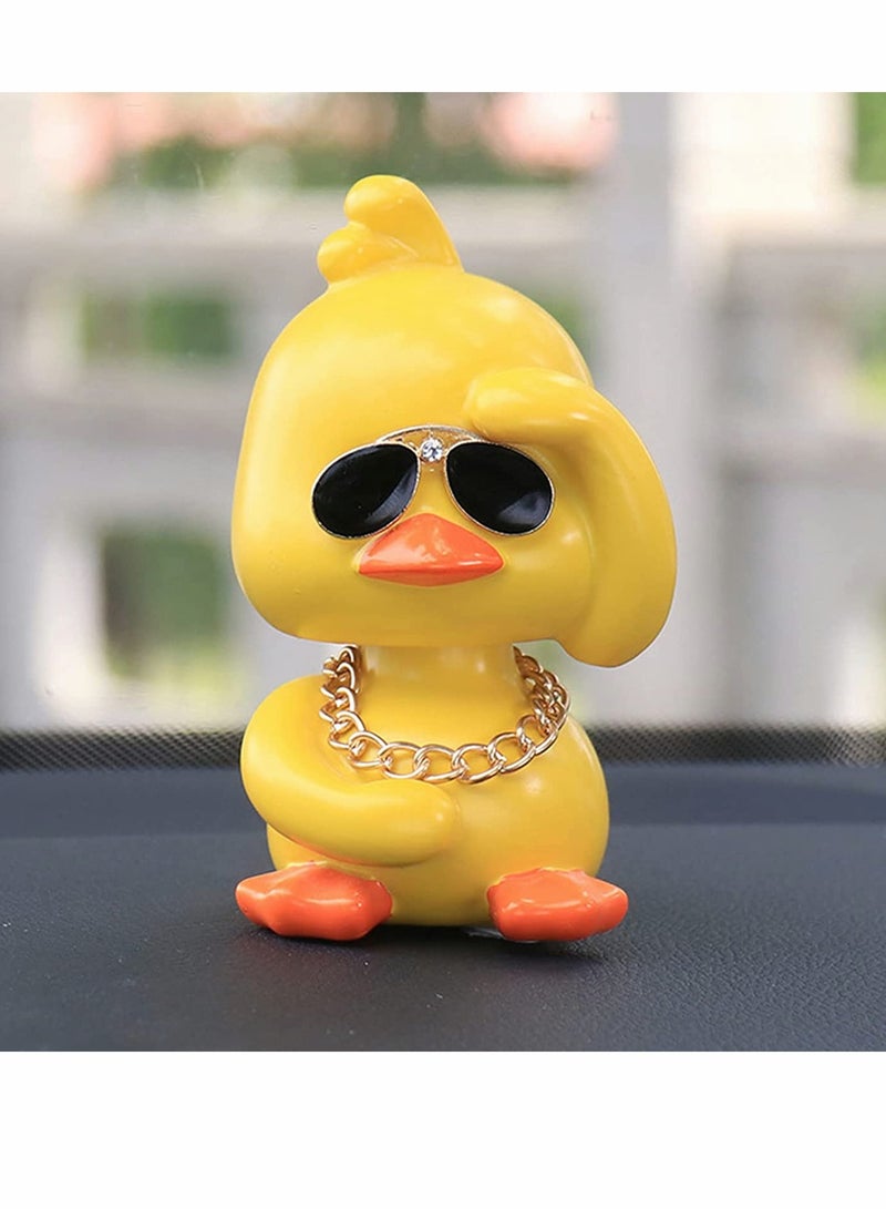 KASTWAVE Dashboard Decorations Duck, Cute Yellow Duck Toy Car Ornaments Cool Duck Car Dashboard Decorations Shaking Head Doll Wave Left yellow  - Image 5